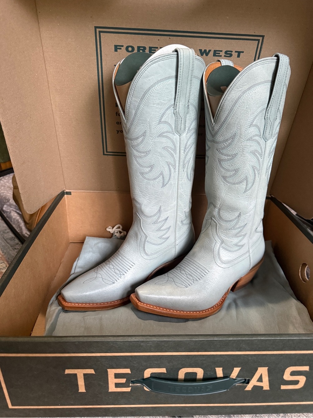 Tecovas Annie Slate Leather Boots